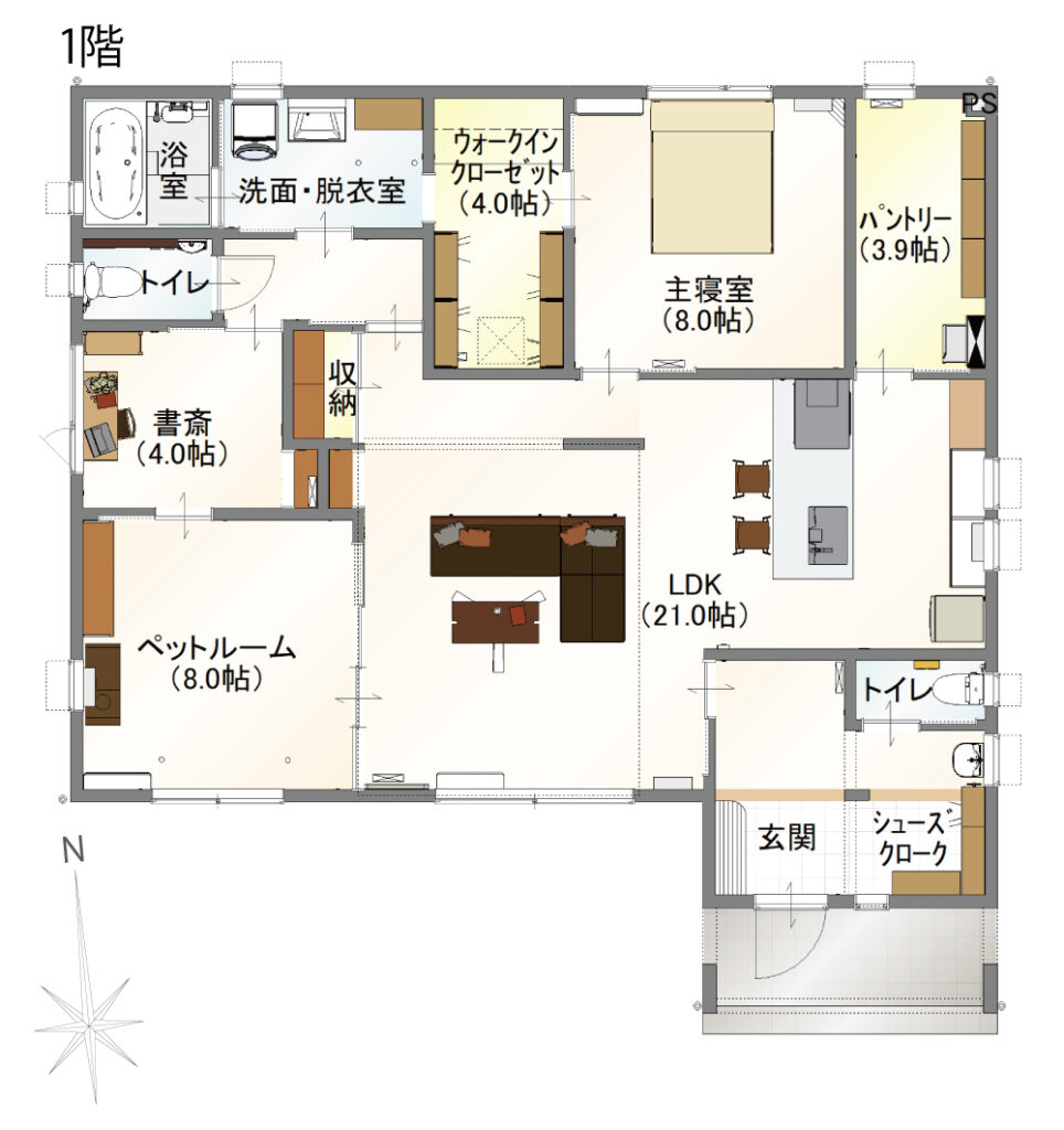 34坪 / 平屋 / Work No.230325