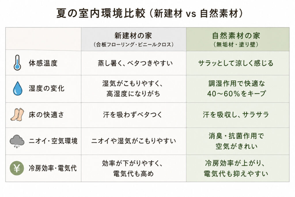 エアコンだけに頼らない！無垢材と塗り壁の「調湿力」で叶える、夏もサラッと快適な子育て住宅